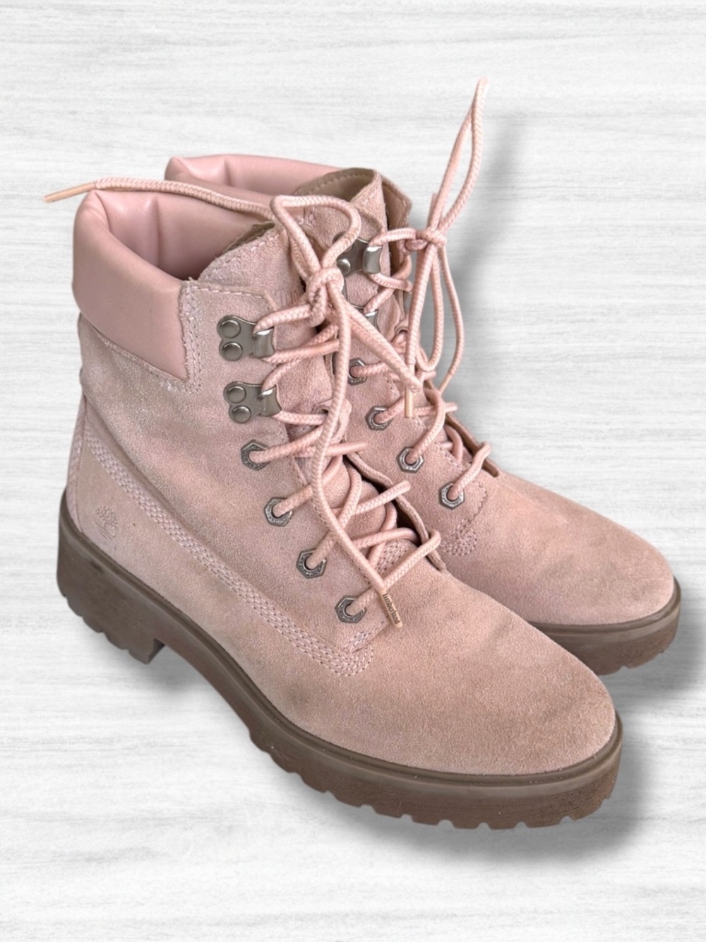 Timberland Carnaby Cool Women's Waterproof Pink Nubuck Lace Up Boots Size 8